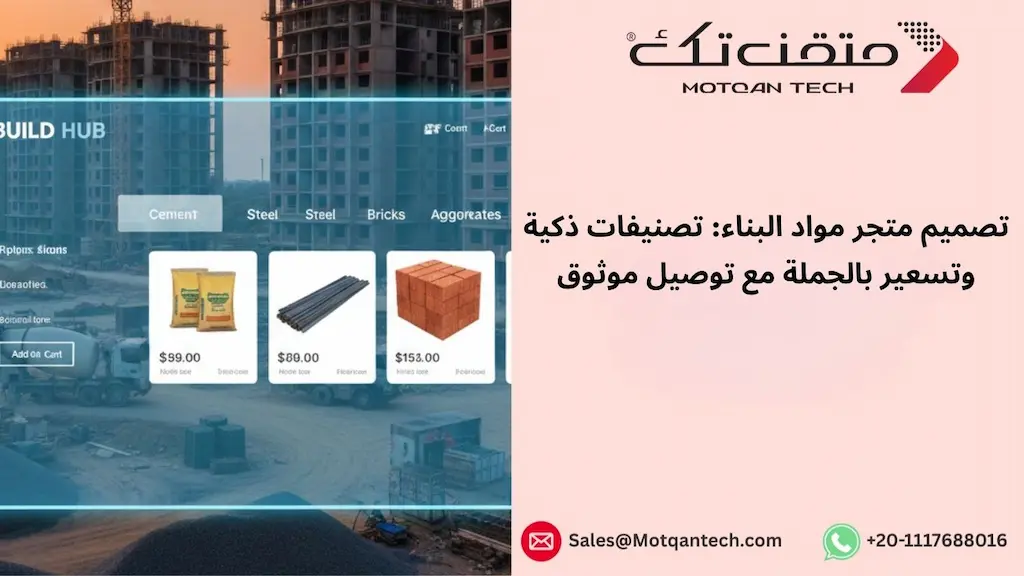 تصميم متجر مواد بناء: تصنيفات ذكية وتسعير بالجملة مع توصيل موثوق
